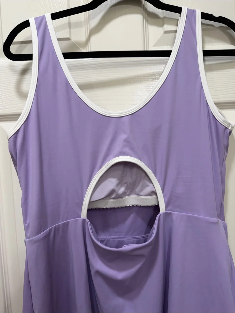 Lavender Athletic Tennis Dress Built-In Shorts Open Back Women’s XL
